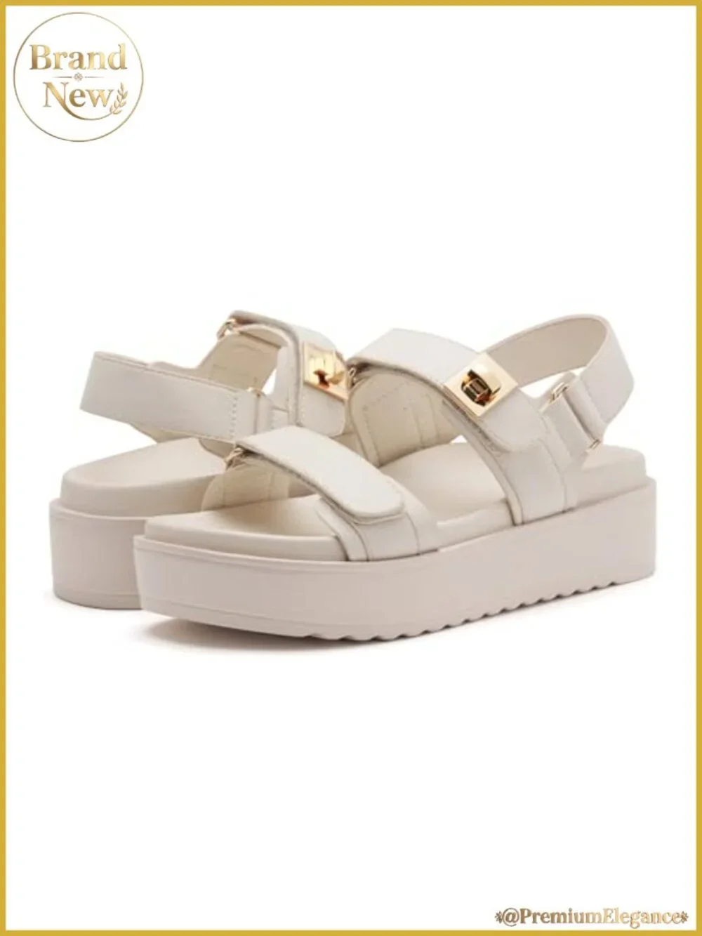 Platform Sandals Cushioned Footbed Open Toe Hook and Loop Summer Walking
